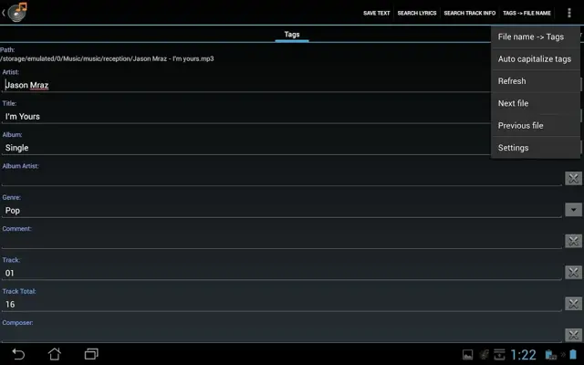 Pimp My Music - Tag Editor android App screenshot 0